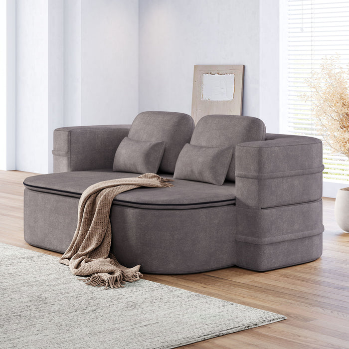 2 In 1 Foldable Sofa Bed With Multi Functional Blanket, Floor Lounge Sofa