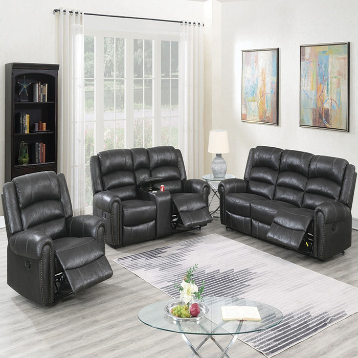 Power Reclining Loveseat With USB Port And Cup Holder Console - Black