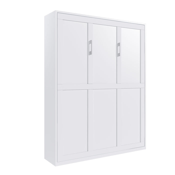 Queen Murphy Bed, Foldable Wall Bed, Space Saving Design For Bedrooms - White