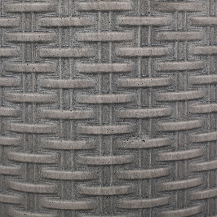 Outdoor Lightweight End Table Round Concrete Outdoor Side Table - Natural