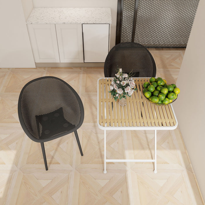 2 Piece Durable Single Chair With Mesh Hollow Out Design