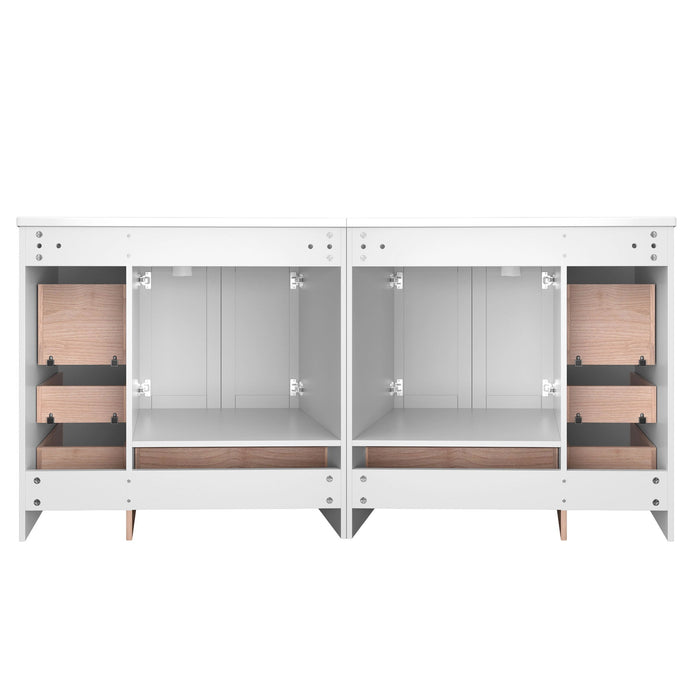 Shaker Free Standing Bathroom Vanity Cabinet & Sink, Soft Close Drawers, Soft Close Doors