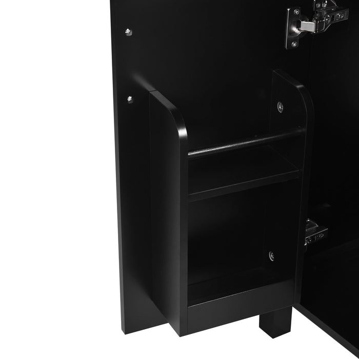 Elegant Bathroom Vanity With Ceramic Sink, Soft Close Doors And Drawers, Double Storage Racks