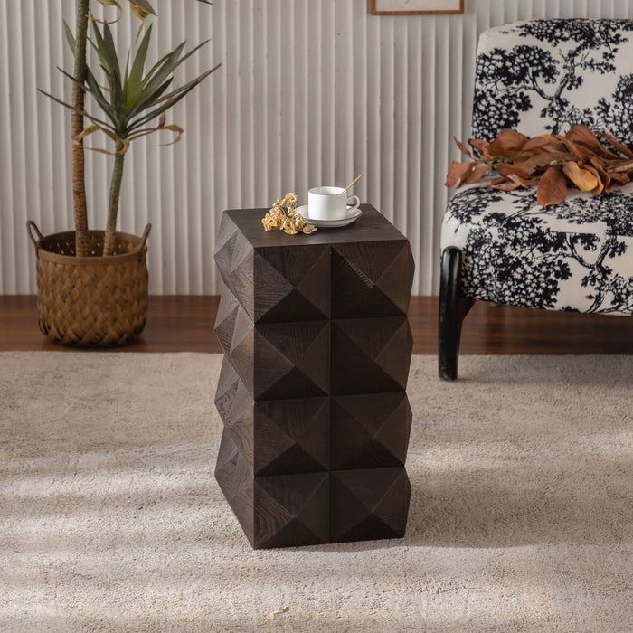 Side Table With 3D Embossed Pattern Design