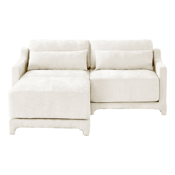 Stylish Sofa With Ottoman And Lumbar Pillows, Ergonomic Design