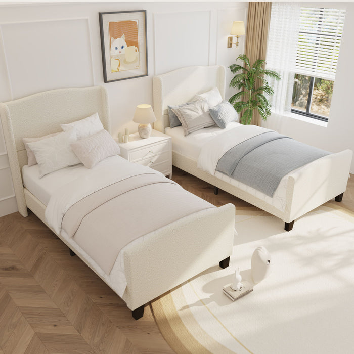 Platform Bed Frame With Tall Headboard And High Footboard
