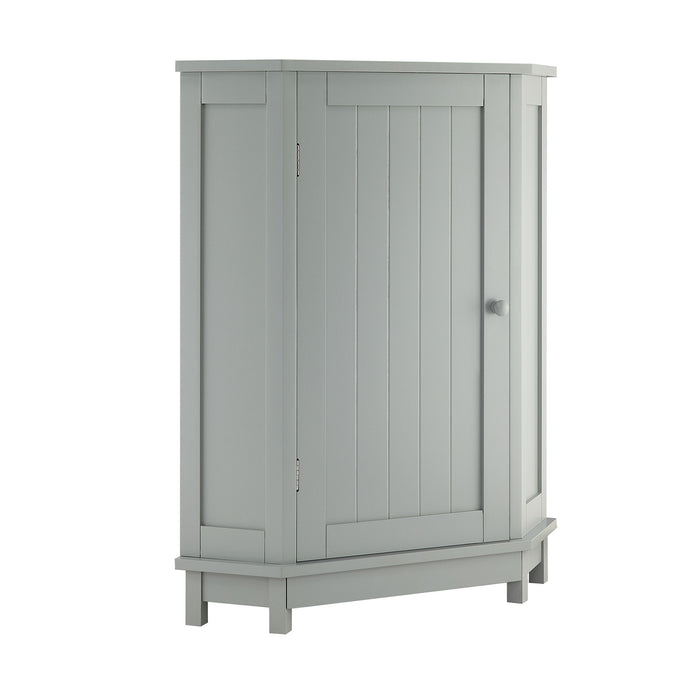 Triangle Corner Bathroom Cabinet With Adjustable Shelf, Storage Unit - Gray