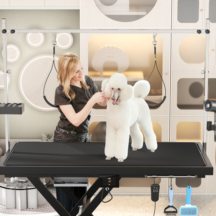 Super Deluxe Electric Pet Grooming Table, Height Adjustable