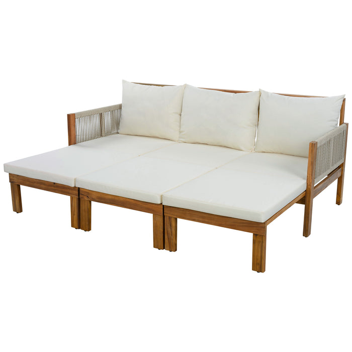 Outdoor 3 Seat Patio Sunbed