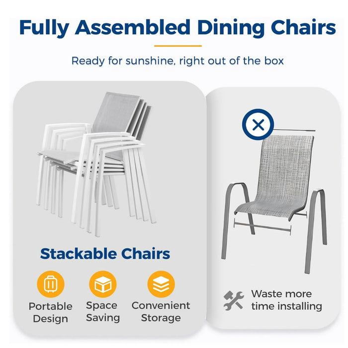 Patio Stackable Dining Chairs (Set of 4)
