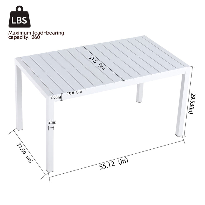 4 Piece Set Of Modern Color Block Designed Single Chairs With Long Table