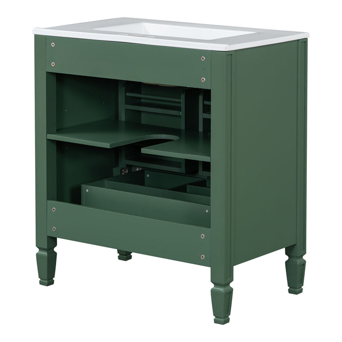 Bathroom Vanity With Sink With 2 Doors And Adjustable Shelf