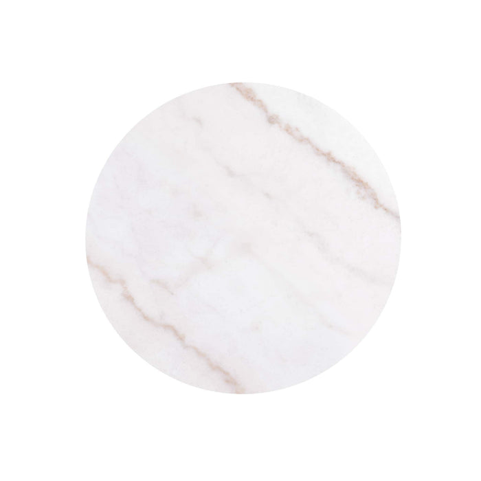 3 Piece Table Set Oval Cocktail Table, 2 Round End Tables - Brown / Gold / White