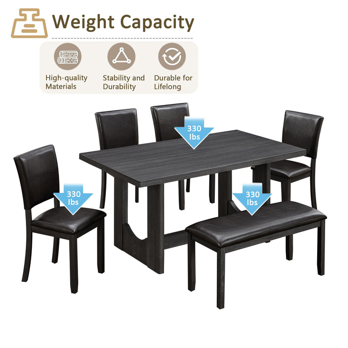Dining Table Set, Rectangular Kitchen Table With Upholstered Chairs