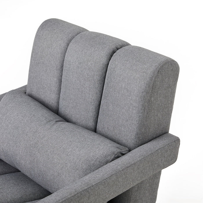 Modern Upholstered Accent Chair, Comfortable Linen Fabric With A Pillow For Living Room