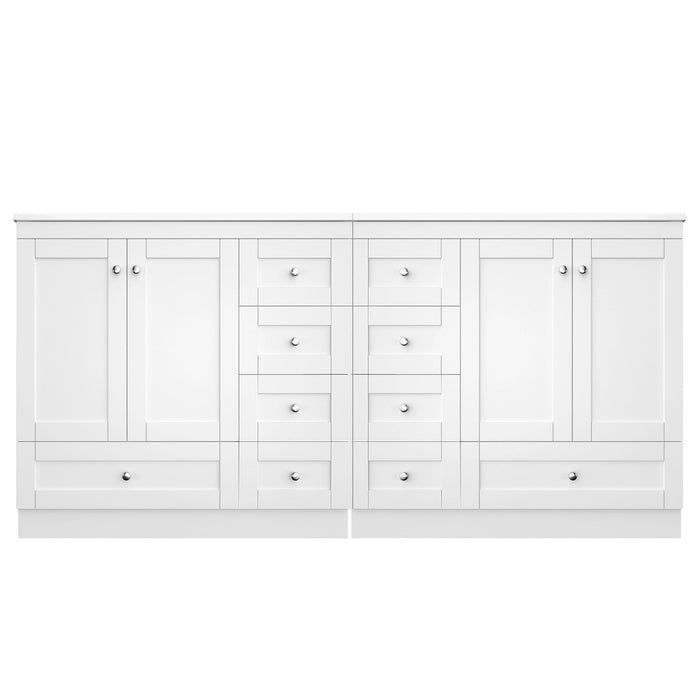 Shaker Free Standing Bathroom Vanity Cabinet & Sink, Soft Close Drawers, Soft Close Doors