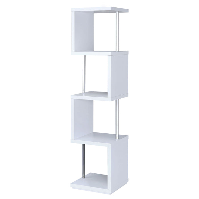 4 Tier Bookcase With Accents - White
