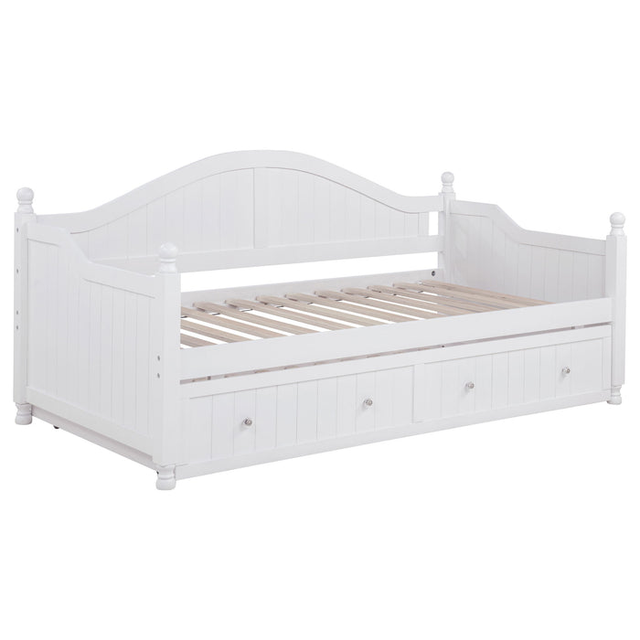 Twin Daybed With Trundle Storage Bed - White
