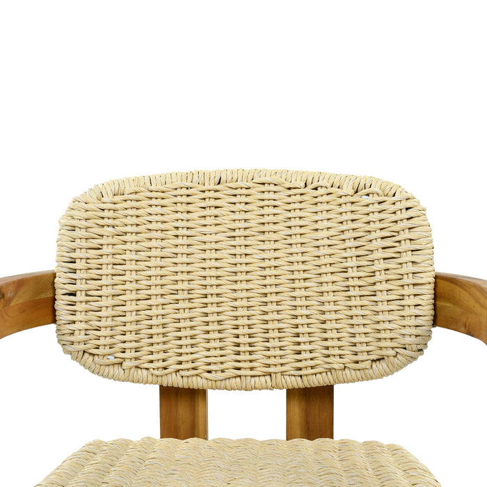 Outdoor Accent Armchairs For Patio (Set of 2) - Natural / Teak