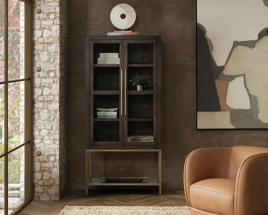 Freemont - Solid Wood Tall Cabinet - Kona Brown