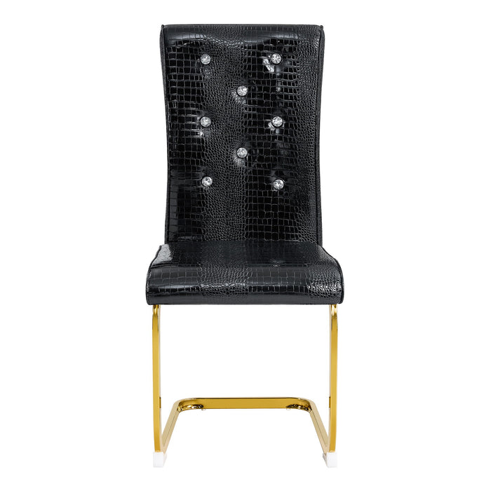 Elegant Design Alligator Skin Upholstered Dining Chairs
