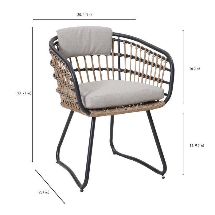 7 Piece Outdoor Patio Dining Set For 6, Chairs With Cushions And Table - Yellow