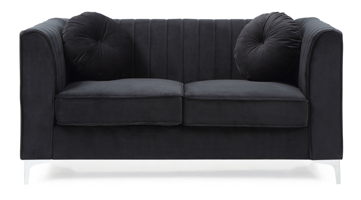 Glam Styled Micro Suede Velvet Loveseat