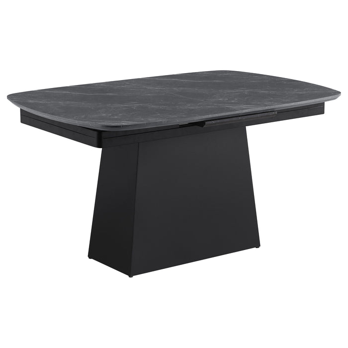 Idlewild - Extension Leaf Dining Table With Tapering Pedestal Base - Black