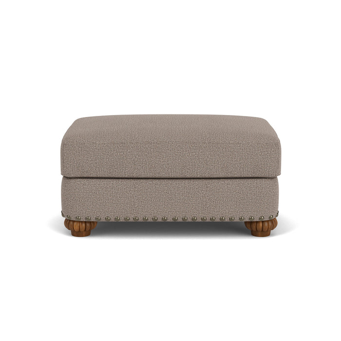 Patterson - Fabric Ottoman, Nailhead Trim