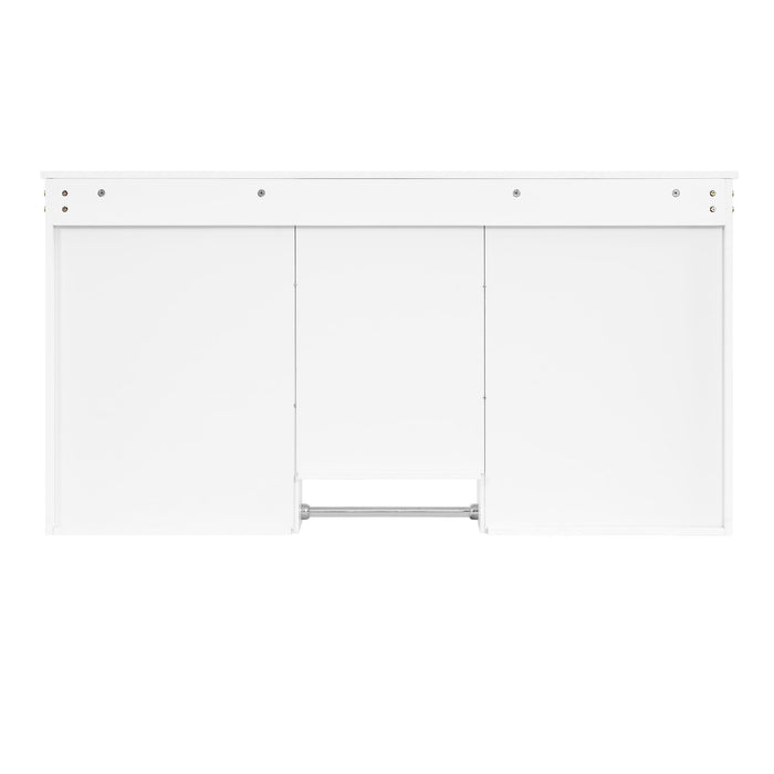 Wall-Mount 3-In-1 Mirror Cabinet With Adjustable Shelf, Soft-Closing Hinges, Rectangular Design - White