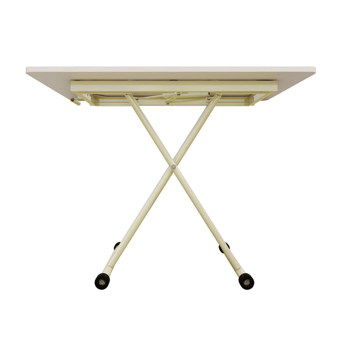 Adjustable Standing Table, Indoor & Outdoor Use, Portable With Adjustable Height - Off White / White