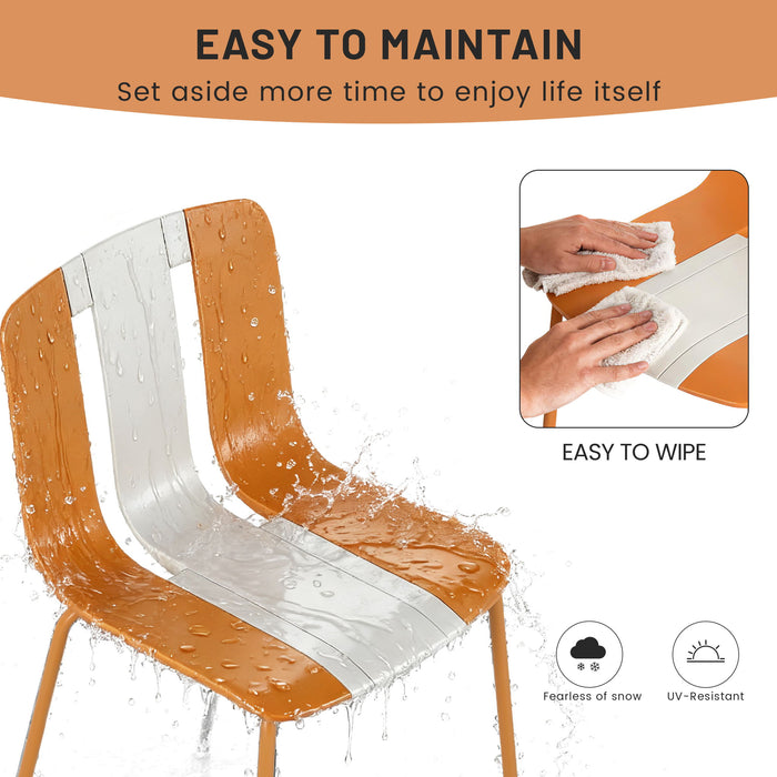 Modern Striped Blocking Single Chairs (Set of 4)