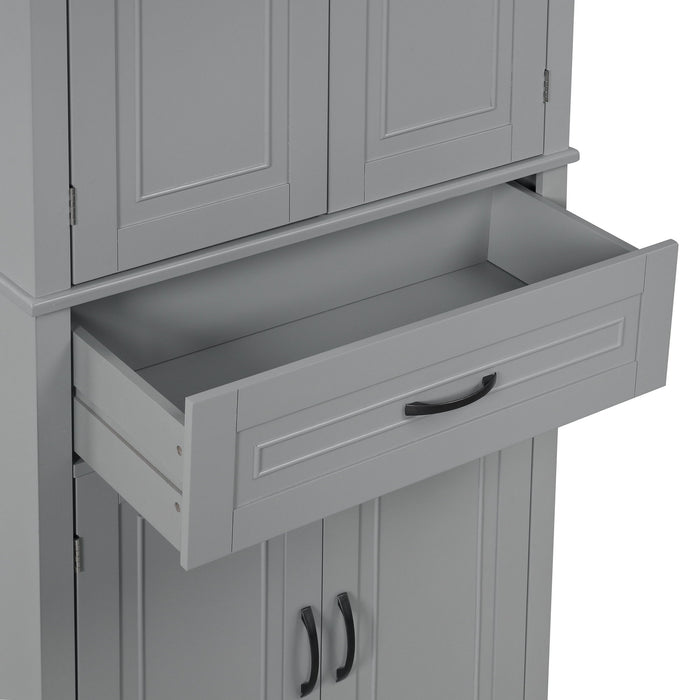 Bathroom Storage Cabinet With Doors And Drawer, Adjustable Shelf