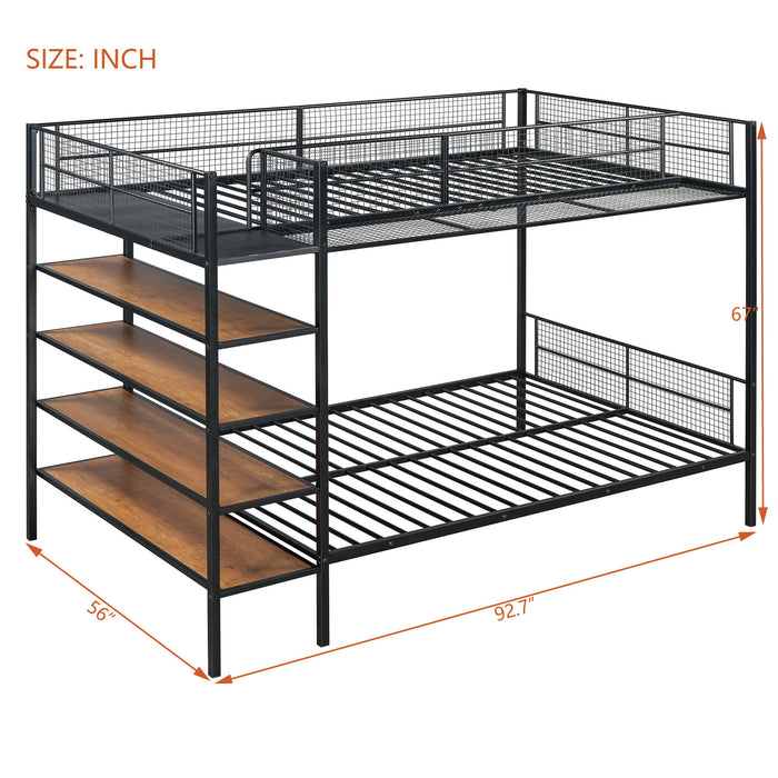 Bunk Bed With 5 Tier Shelves