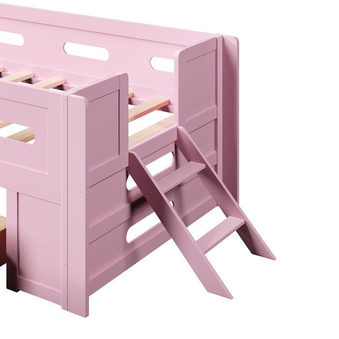 Platform Bed With Guardrail And Drawer