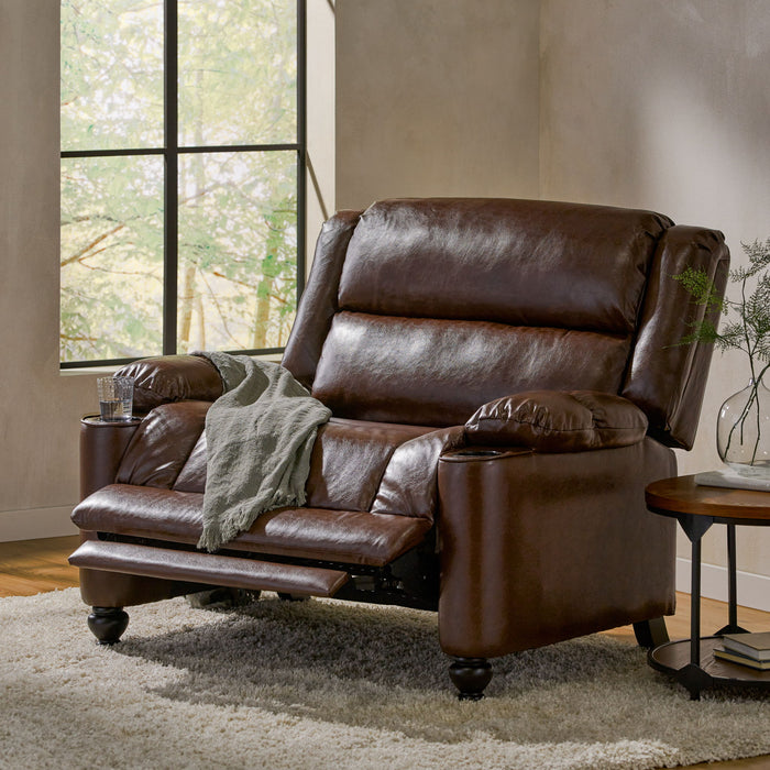 Tufted Design Wide Manual Recliner Chair