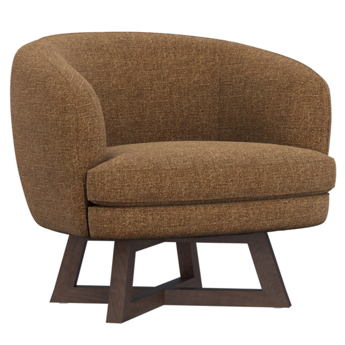 Moira - Swivel Chair With 360-Degree Swivel And Solid Wood Base - Copper Cocoa