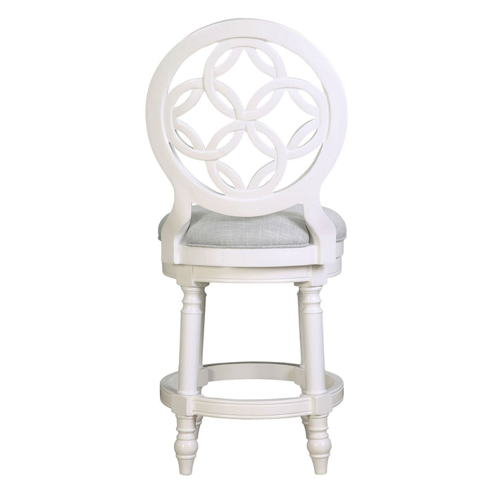 Stool With Back And Swivel Upholstered Seat