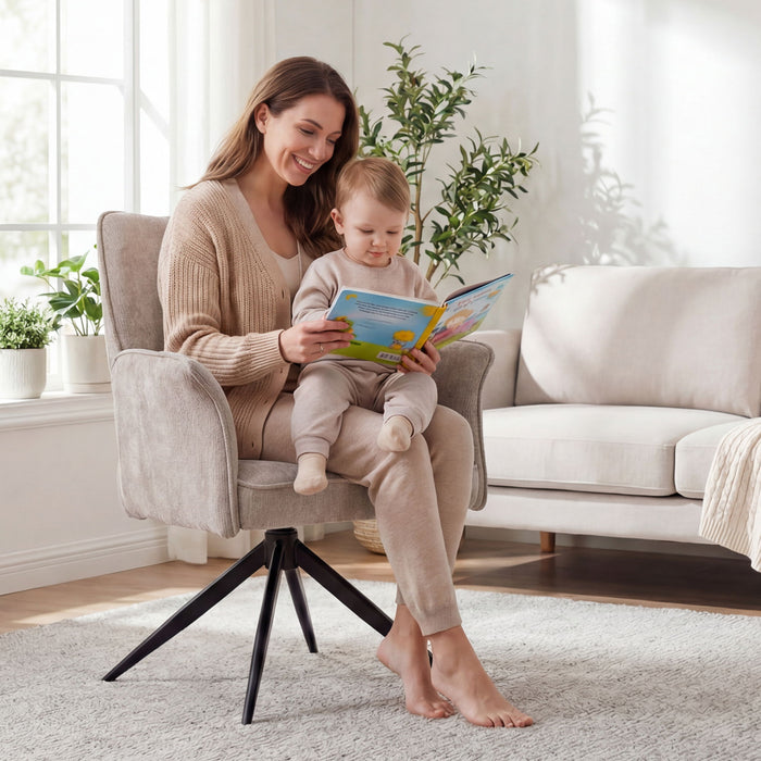 Dining Chair With Soft Cushion And 360° Rotation, Comfortable Armrest For Kitchen (Set of 2) - Gray