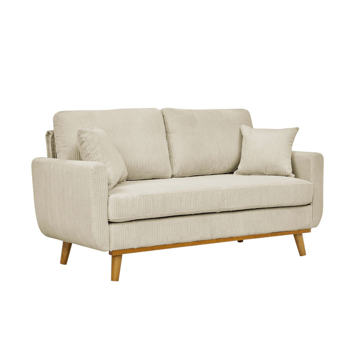 Upholstered Loveseat With Arms And Pillows
