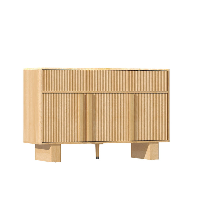Curved Credenza, Wide Storage Cabinet For Dining Room