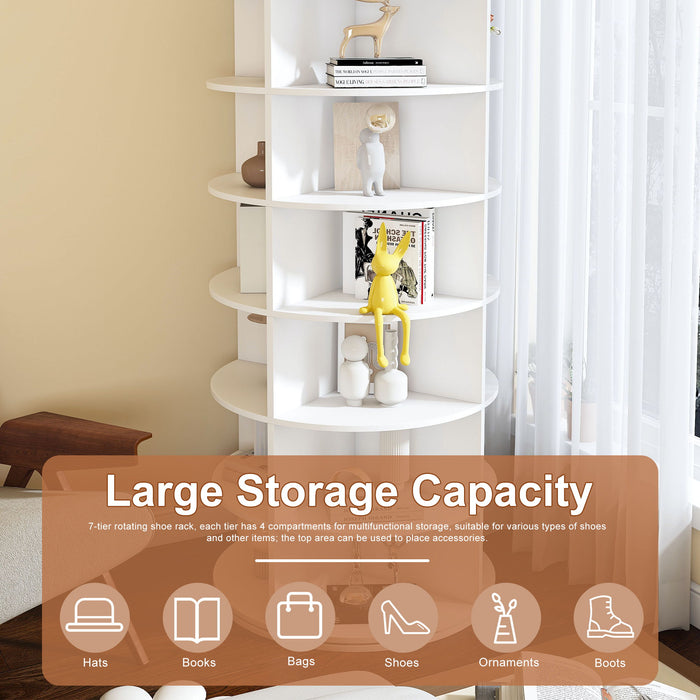 Rotating Shoe Rack Tower