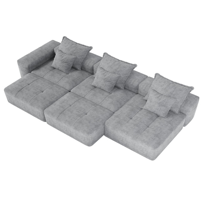 Modern Oversized, Modular Sectional Sofa With Pillows