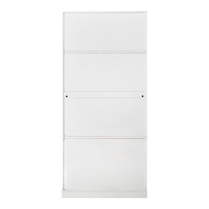 Fluted Kitchen Pantry Cabinet With 2 Large Drawers & 8 Door Spice Rack