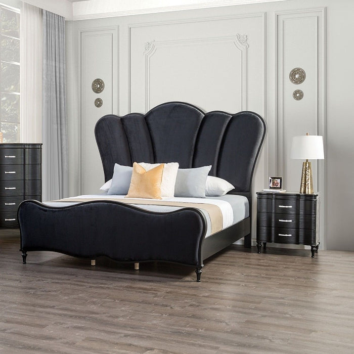 Nightstand, 3 Drawer Bedside Table - Black