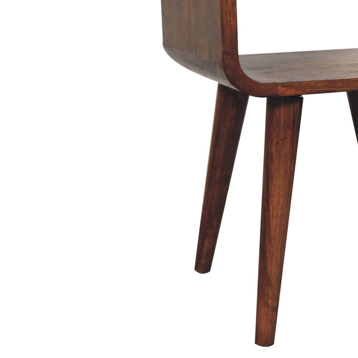 Mini California Curved Nightstand Wth Lower Slot