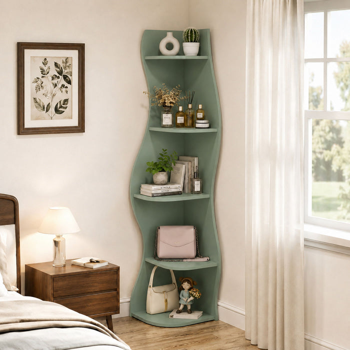 5 Tier S - Shaped Corner Shelf For Living Room