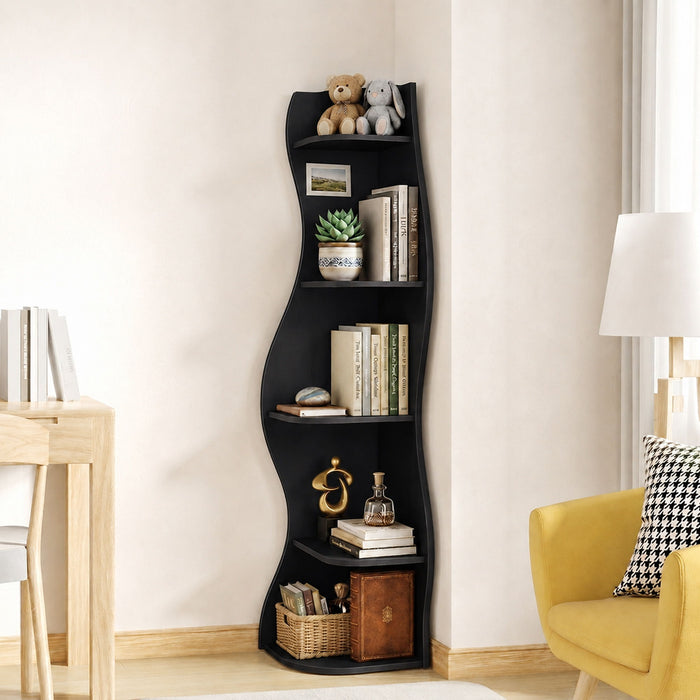 5 Tier S - Shaped Corner Shelf For Living Room