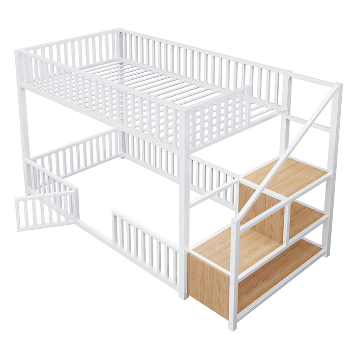 Bunk Bed With Storage Ladder, Compact Design