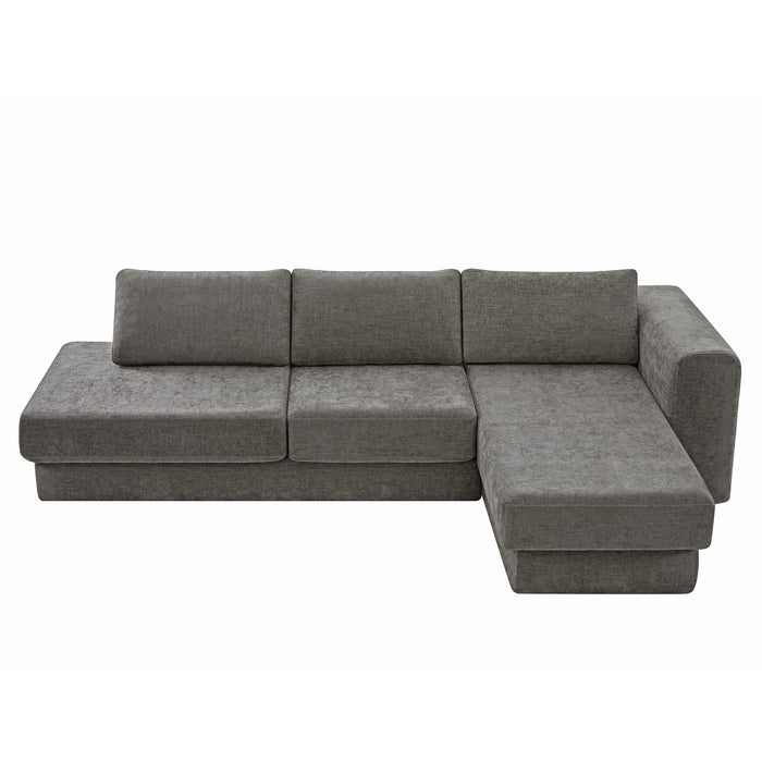 L-Shaped Modular Sofa With Double Layer Cushion